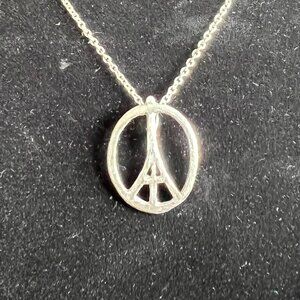 Vintage Sterling Silver Peace Necklace